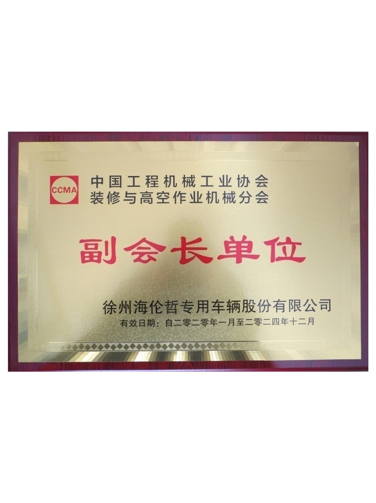 china construction machinery industry association vice president unit
